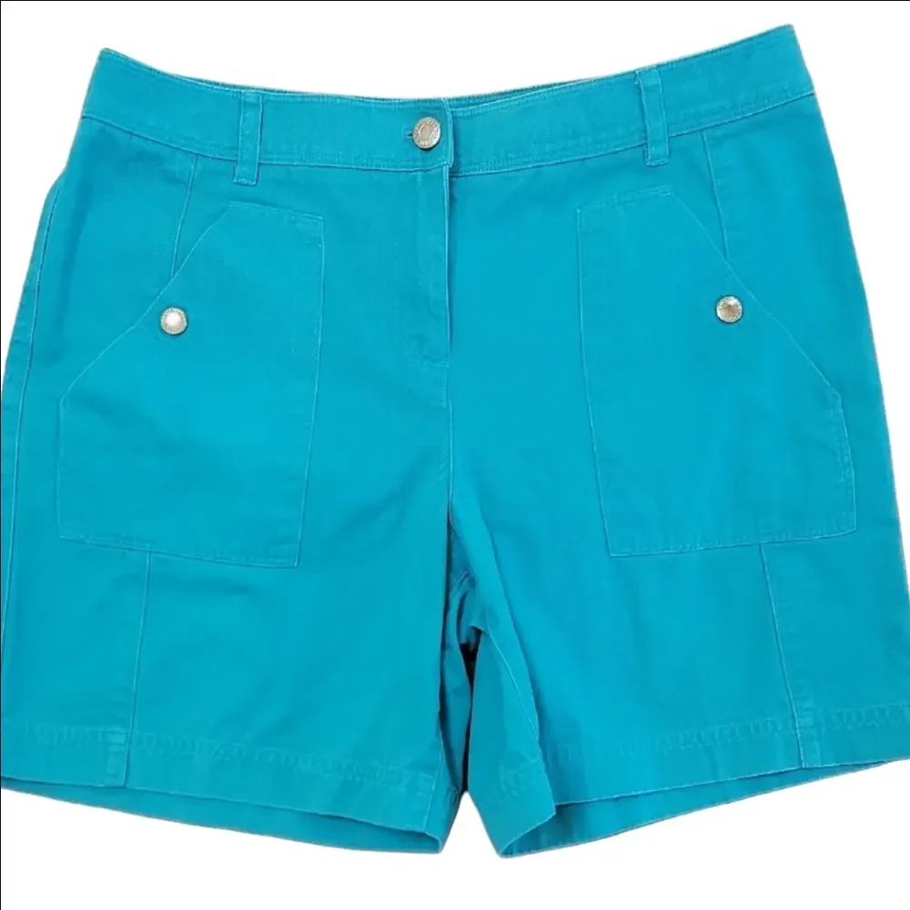 Jones New York Sport Teal Bermuda Shorts Size 10 Petite EUC